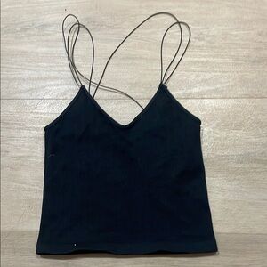 Black Fitted Crop Camisole